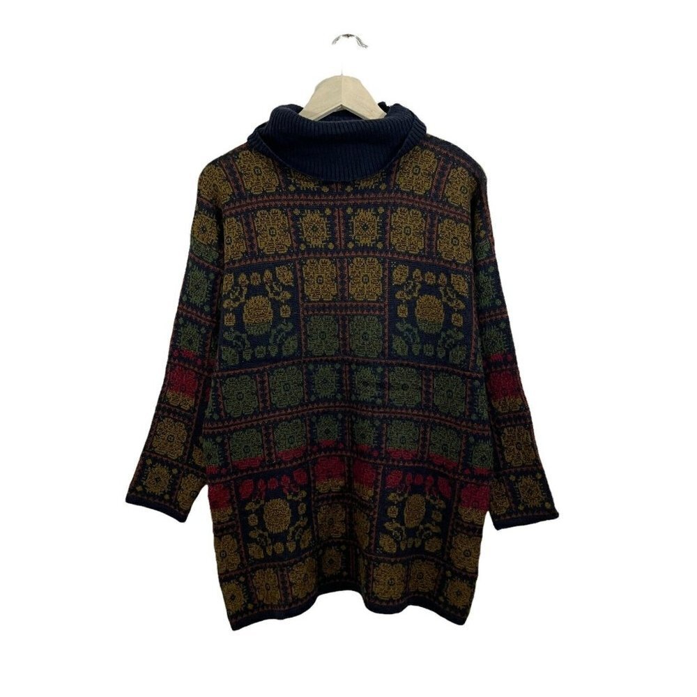 Vintage Medium Australia Made Sweater Chain Reaction Wool Blend Tunic Womens